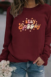 WOMEN STAY SPOOKY PRINTING PULLOVER T SHIRT