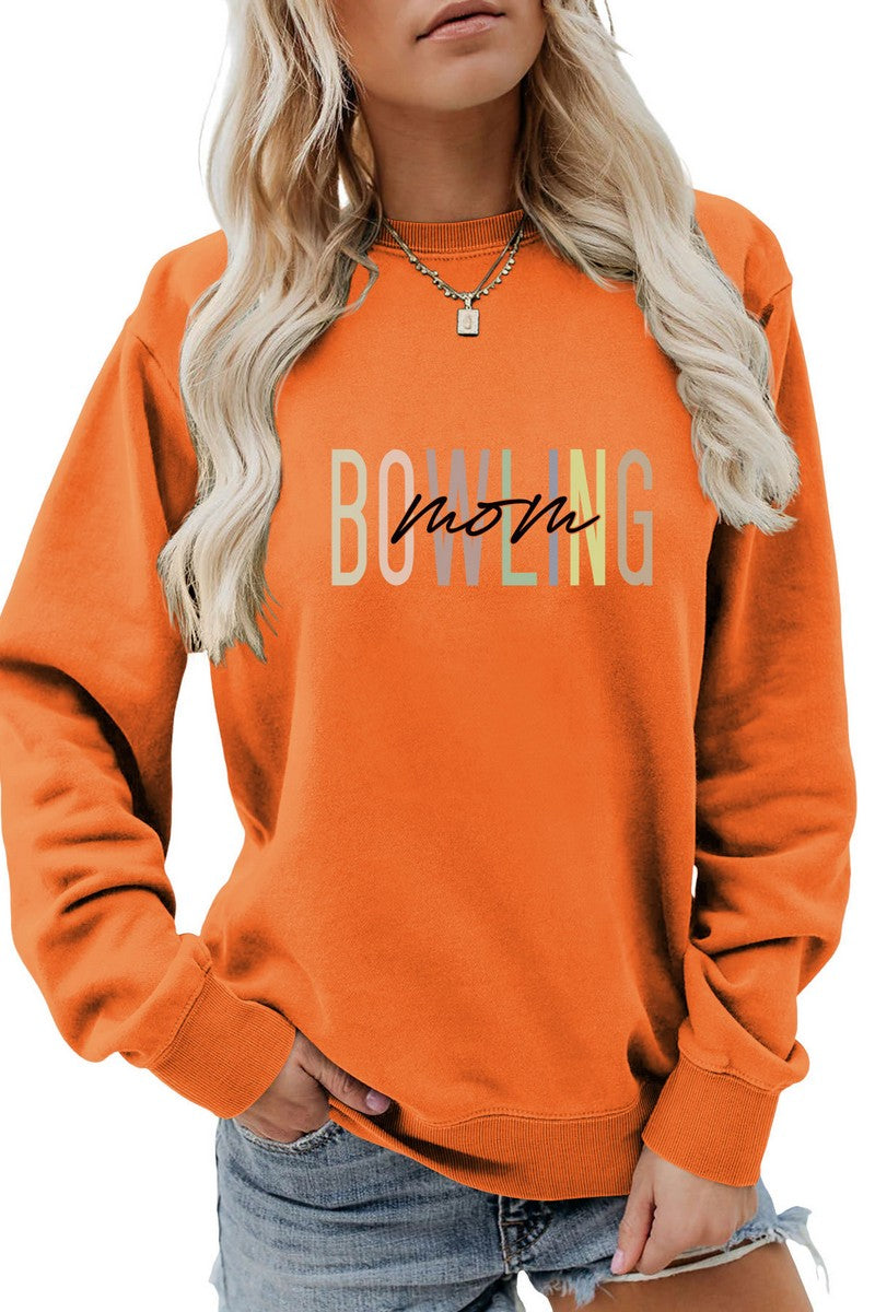 WOMEN BOWLING GAME DAY PRINTING PULLOVER TEE