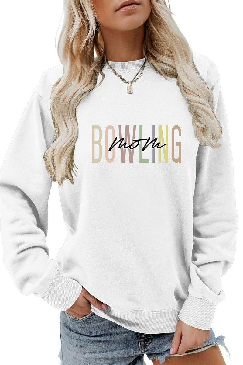 WOMEN BOWLING GAME DAY PRINTING PULLOVER TEE