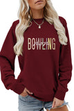 WOMEN BOWLING GAME DAY PRINTING PULLOVER TEE