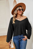 WOMEN LOOSE FIT ROUND NECK LONG SLEEVE BASIC TEE