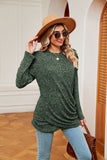 WOMEN LOOSE FIT LONG TUNIC LENGTH PUFF SLEEVE TEE