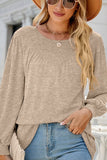 WOMEN LONG SLEEVE ROUND NECK BASIC SOLID T SHIRT